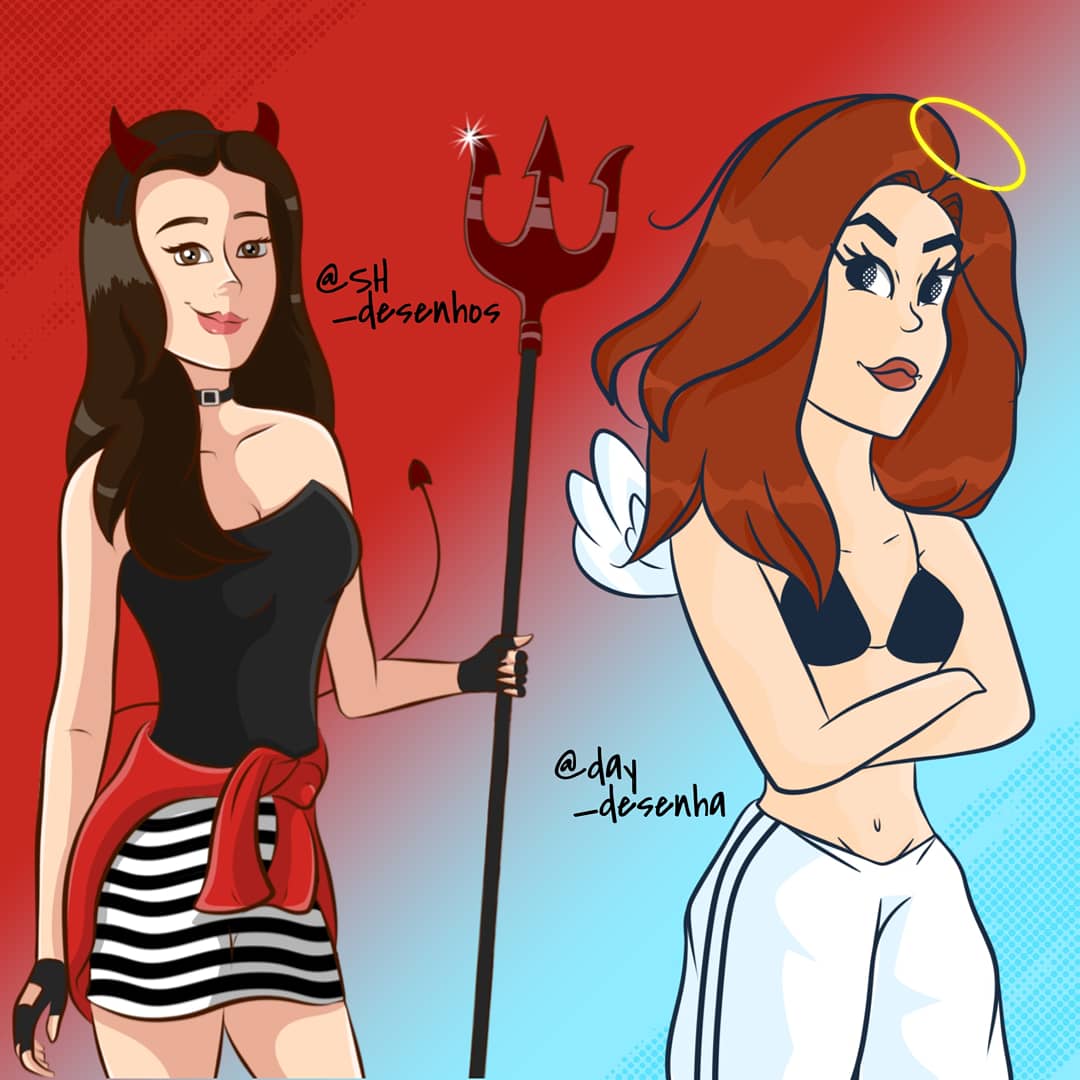 DesenhosSh's tweet photo. Hell e Angel 😈😇, desenho feito em parceria com a @Day_desenha. 
@funBABE @eusrtaluana https://t.co/5K0rBWrzIv