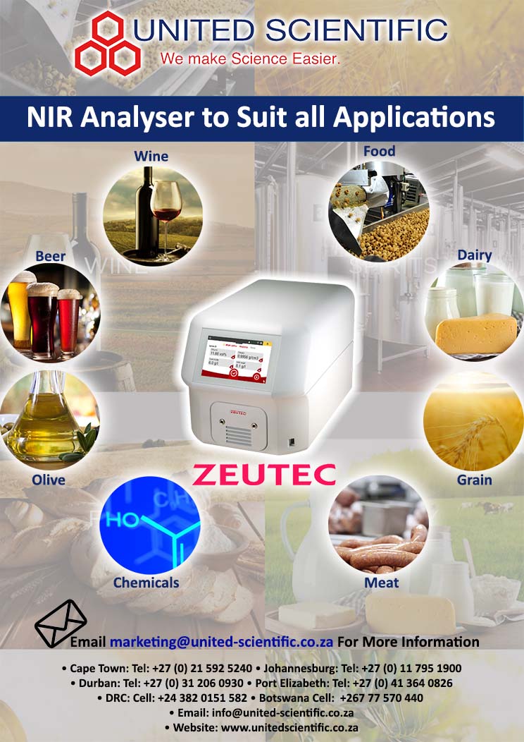 Discover the NIR Analyser to Suit all Applications
For more information contact us at info@united-scientific.co.za
#foodindustry #dairyprocessing #meatprocessing #oliveoil #wine #chemicals #grains #beer #unitedscientific #zeutec #niranalyser