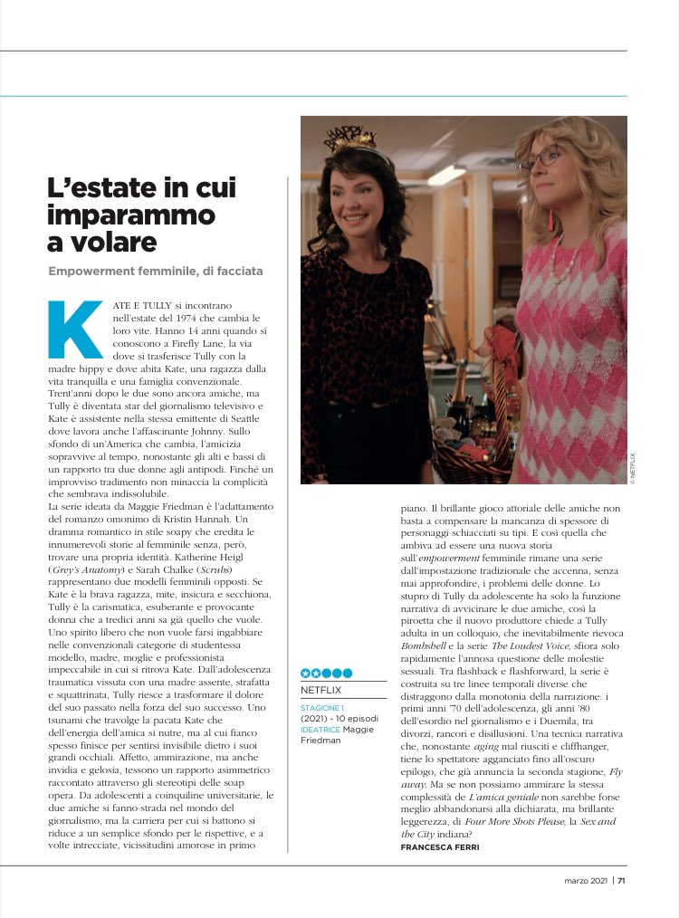 Empowerment femminile, un’occasione mancata. L’estate in cui imparammo a volare è un dramma romantico in stile soapy che eredita le innumerevoli storie al femminile senza però trovare una propria identità. La recensione sul Cinematografo, numero di marzo. #serietv