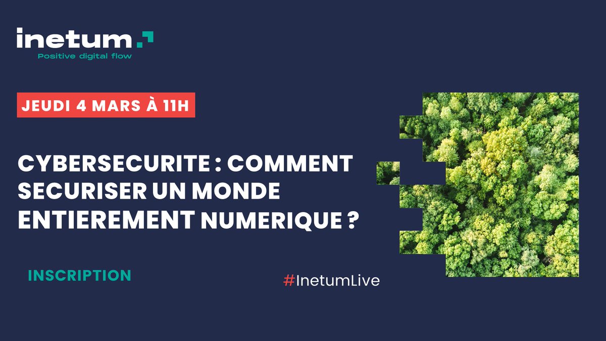Jeudi 4 mars à 11h <a href="/inetum_fra/">Inetum (en français)</a> organise un #webinar sur la #Cybersécurité : comment sécuriser un monde entièrement numérique ? 
Pour vous inscrire : register.gotowebinar.com/register/90775…
#InetumLive