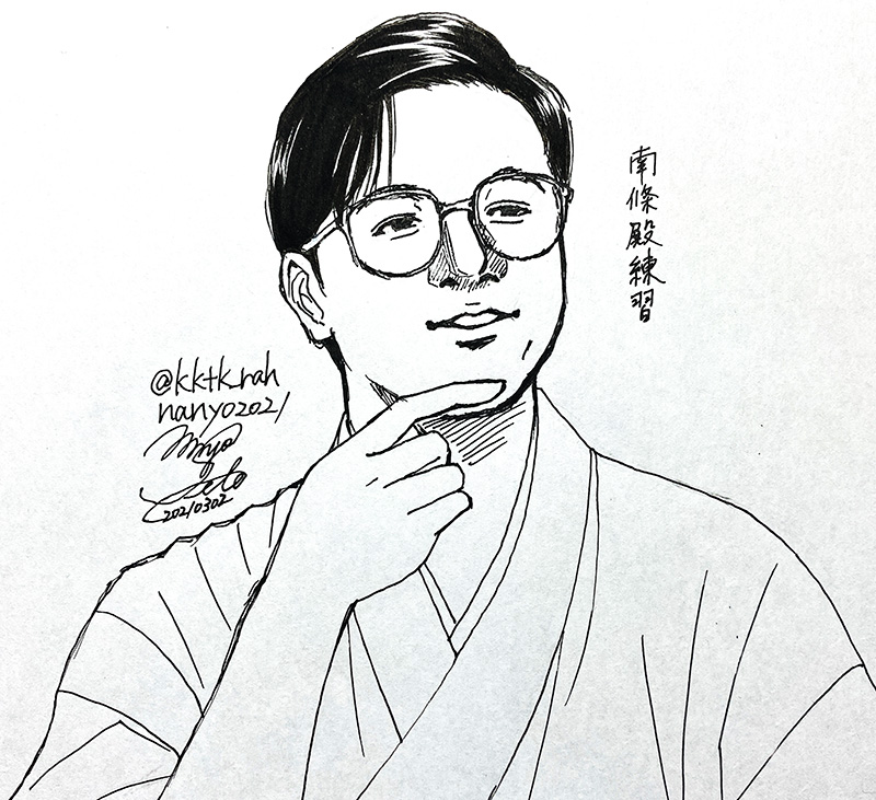 今日は早めに南條殿を練習してました。今回は局番の抜き打ちでカバンの中身チェックの時、ちょっとだけ見せたメガネ姿が大好きで描いてみました☺️お二人とも、もっとメガネかけて欲しいです…?←メガネ好き?
アナログもいいけど、そろそろイラレで描きたい…時間いっぱい欲しいです?