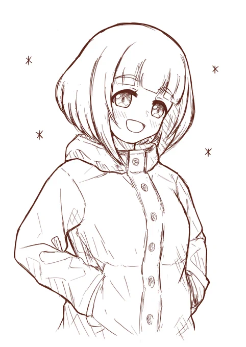 柚にマウンテンパーカー着て欲しいの落書き 