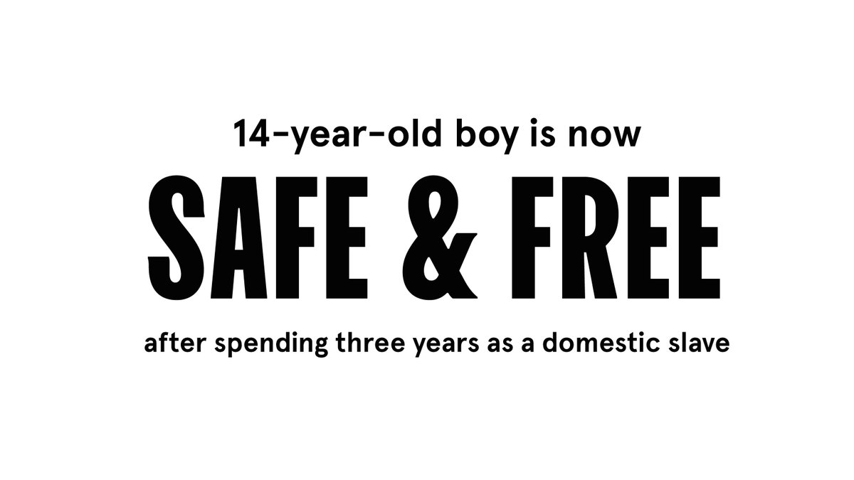 After THREE YEARS held captive as a domestic slave, 14-year-old Tuiso has finally been reunited with his parents and is back at school. 

Read the full story here hopeforjustice.org/news/2021/02/f…