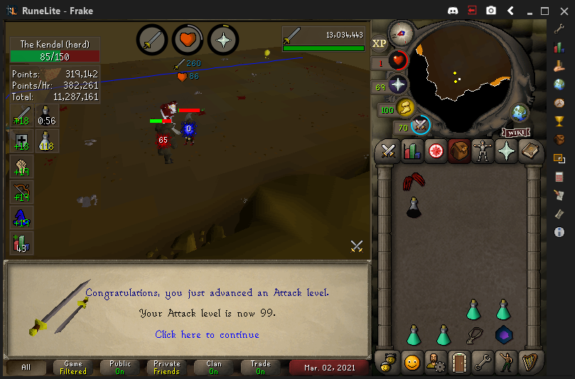 FrakeOSRS's tweet image. 99 Attack done. 20/23 for max.