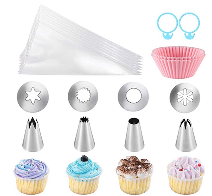 AmazonCake's tweet photo. Icing Piping Nozzle Set for Baking Cake Cupcake Cookie Decorating 4 Cream Tips 8 Disposable Pastry Bags 2 Icing Bag Ties 2 Silicone Baking Cups 1M 2D 4B 607
https://t.co/kLOK6SXFQO
^^^^^
#cakedecorating 
#icingpipingnozzle 
#cake
#cookie 
#pastry 
#1M 
#2D 
#baking 
#creamtips https://t.co/bOLuydzXBg