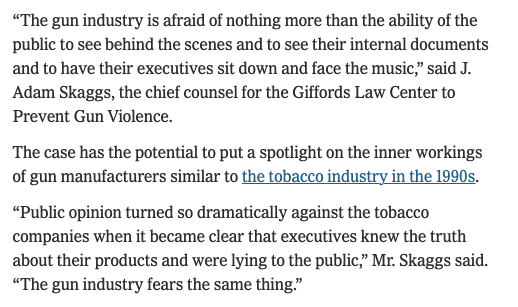 TedAlcorn's tweet photo. Why does the gun industry duck and cover to avoid lawsuits? @jadamskaggs dishes to @andrewrsorkin on what they might have to hide. https://t.co/CzRDIYXjnC https://t.co/uLCWeUHDIJ