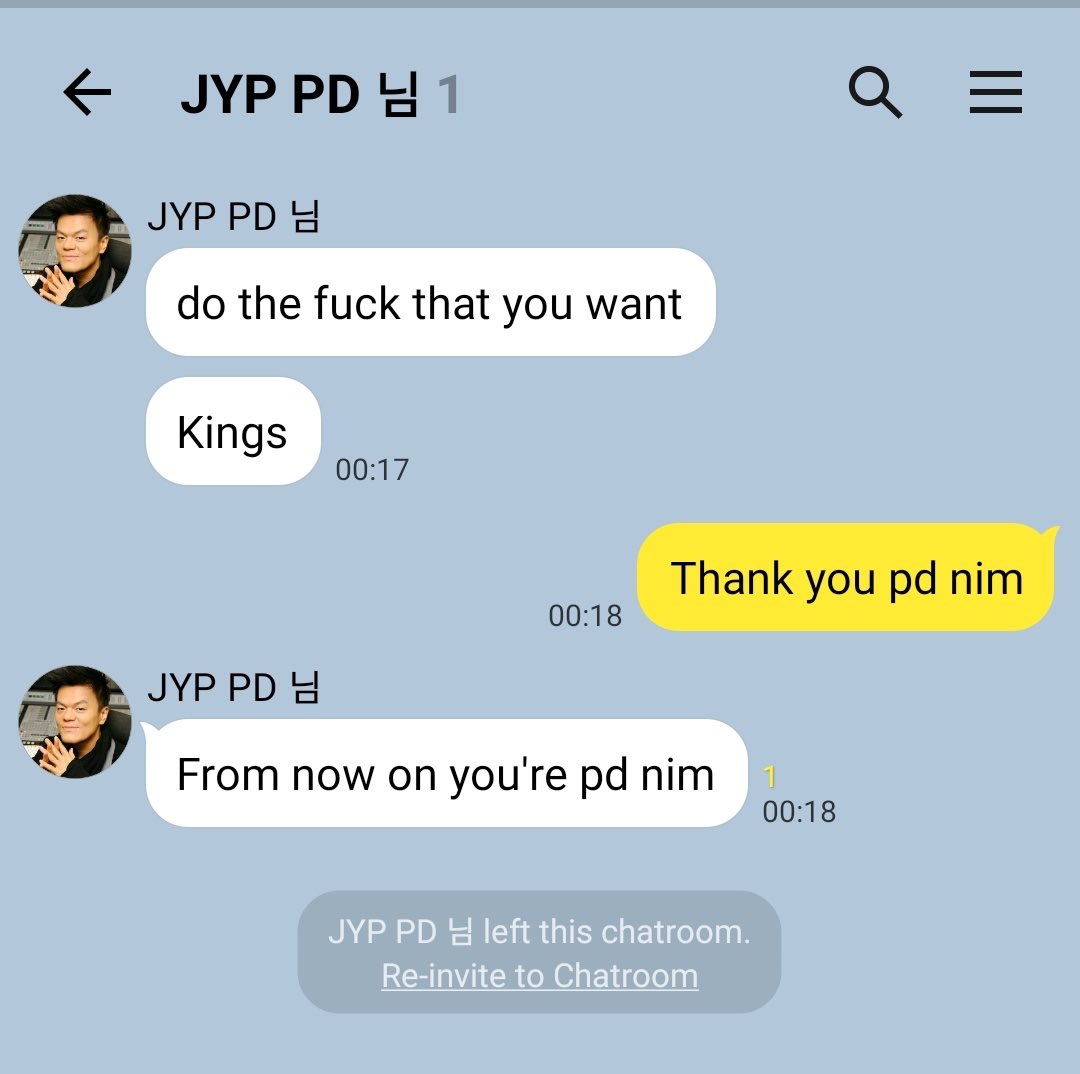 HEREF0RSKZ's tweet photo. a screenshot of changbin and jyp's conversation after he asked "are we still on sns ban? i will message stays" https://t.co/nvRNpRcIbF