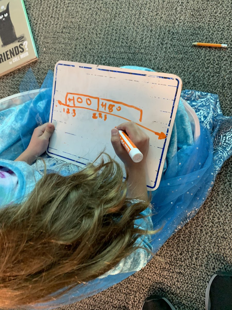 SandersScholars's tweet image. While adding within 1000, we are pairing number lines with length. Students are breaking apart and using number sense to solve.
One student, “This is like a bar model!” Which led to great discussions on why we don’t jump on a # Line.
#MathMindsets