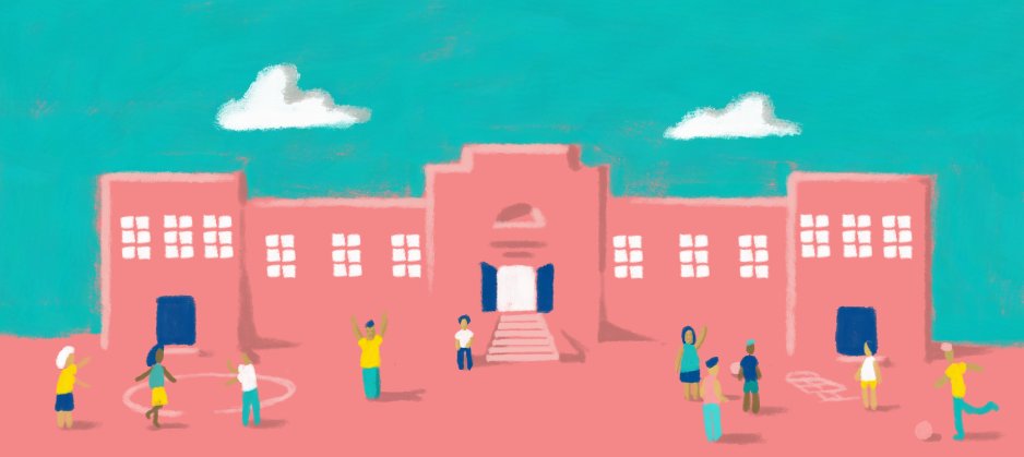 Illustration of students at school