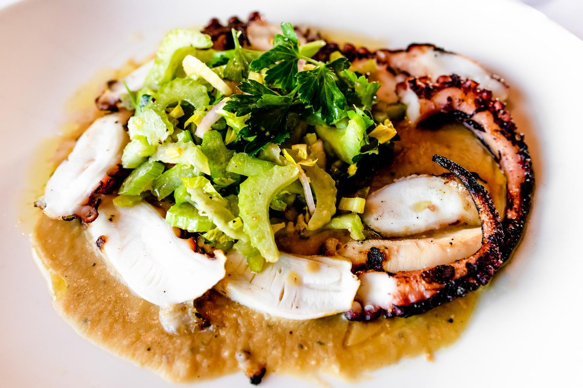 2021 is the year to step out of your comfort zone...So if you’ve never tried octopus before, give ours a shot!  Grilled to perfection in our Josper grill/oven- it’s tender (the key element), flavorful, and the perfect compliment to the chickpea purée and celery salad. Healthy &amp; d