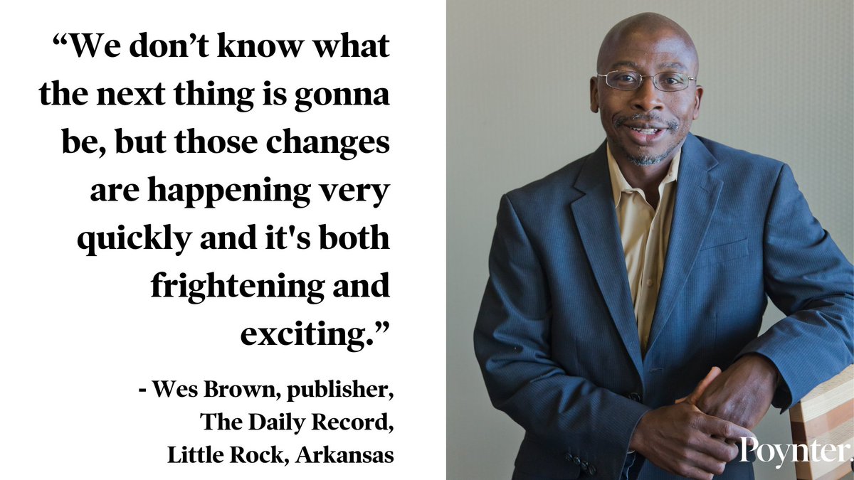 Poynter's tweet photo. Poynter is launching a yearlong project that will look at how local news can recover after the pandemic. The initiative starts today with an oral history project featuring journalists and editors  from community papers across the Midwest. https://t.co/lQciYndRBY https://t.co/U42eaRujv3