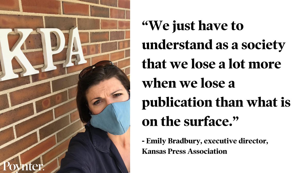 Poynter's tweet photo. Poynter is launching a yearlong project that will look at how local news can recover after the pandemic. The initiative starts today with an oral history project featuring journalists and editors  from community papers across the Midwest. https://t.co/lQciYndRBY https://t.co/U42eaRujv3