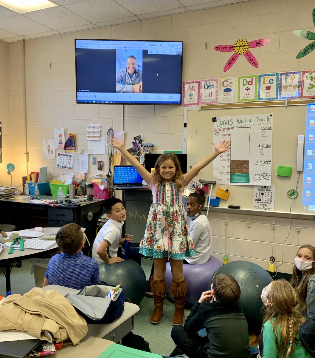 Ella had a special guest reader in her class (Mrs. Davis)  today!  Can you tell that she was excited?