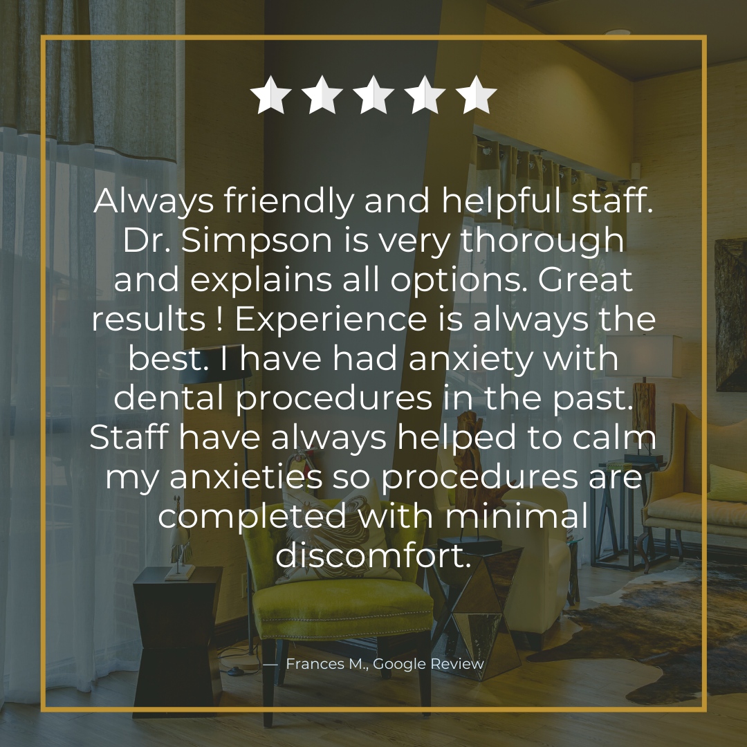 ASimpsonDDS's tweet photo. Thanks so much for the kind words and recommendation, Frances! We love having you as a part of our dental family. 😁❤️ #PatientReview https://t.co/w5RbTJnOvG