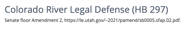 UtahRivers's tweet photo. When Utah attempted AGAIN to receive federal approval for the unnecessary #LakePowellPipeline in Sept. 2020, 6 Basin States jointly sent a letter to @Interior threatening litigation if approved. UT's response? #HB297 or the Colorado River Legal Defense fund, paid for by taxpayers https://t.co/YqDZpRlrk4