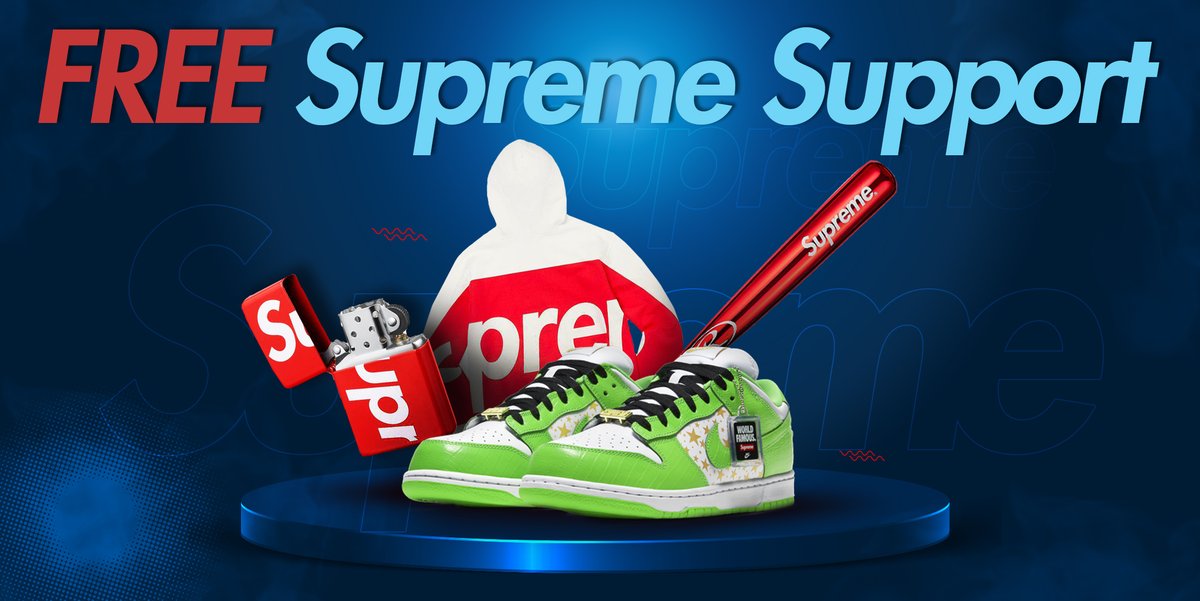 ANB_AIO's tweet photo. FREE SUPREME SUPPORT🔥
RT to win AIO Bot🎉

We're extending last year's FREE Supreme Support throughout this SEASON!💪

So, update your AIO bot and up your streetwear game in SS21📈📈 https://t.co/y9xTe7BIGM