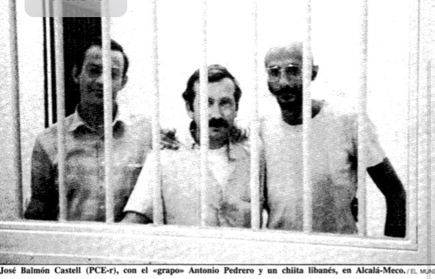 ciruela_negra's tweet photo. Antonio Pedrero (GRAPO), José Balmón (PCE(r)) y un miembro de Hezbollah, en prisión (1990): https://t.co/fiwAWbuoON