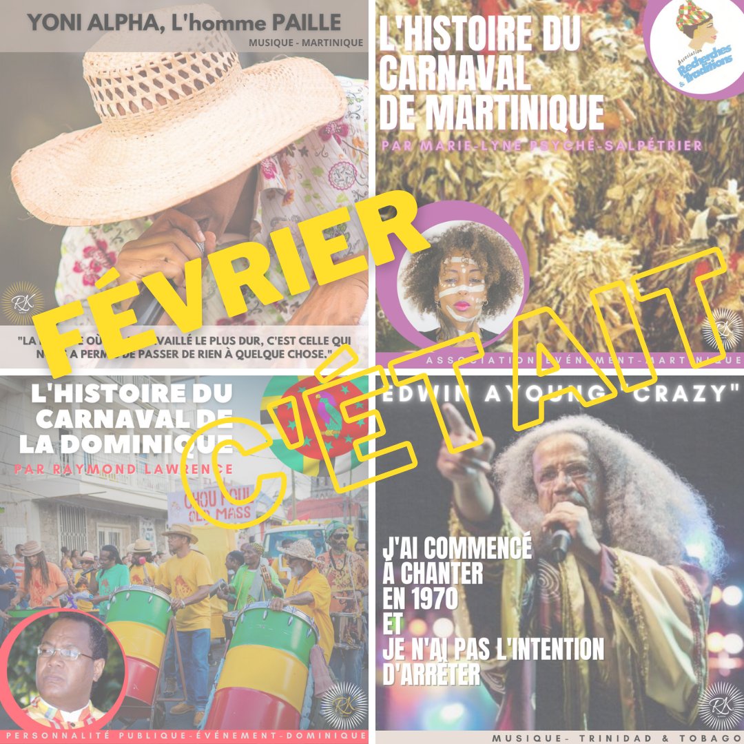 richeskarayib's tweet photo. ✨🌞Hello Karayib people !🌞✨
#richèskarayib 🇫🇷de Février 🇬🇧of February 🇪🇸de Febrero
https://t.co/KbTQmCTdVR
✨@paille972
✨Raymond Lawrence #DominicaDivisionofCulture.
✨Marie-Lyne Psyché-Salpétrier #associationrecherchesettraditions
✨@__crazyking
#richèskarayib #asiswi https://t.co/HhJuIDAV5P