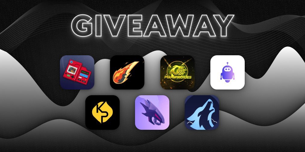 KryptoProxies's tweet photo. Huge Giveaway!🎉🥳

1x @Pokedex_AIO Free Month 
1x @EliteTrading_ Free week
1x @Pukslots Free slot
2x @ProxiesPlug 35 DCs
1x @RoboticsMega Beta key
2x @PluggedRobotics Renewal Keys 
1x @KryptoProxies 1GB Resi

🚨To Enter:🚨
• Follow ALL🔔
• Like &amp; Retweet❤️♻️
• Tag 2 Friends👥 https://t.co/ORRTH1aTB0