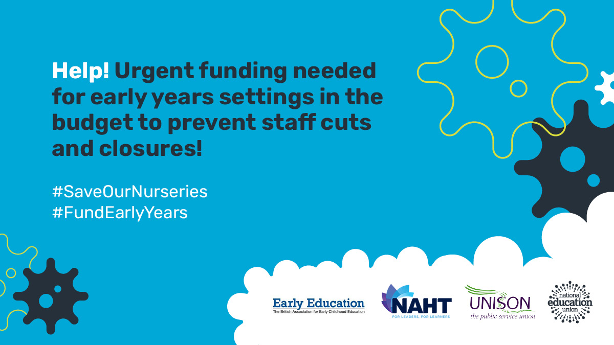 We need to #KeepEarlyYearsSafe and funded.

Govt must present a long-term funding formula for maintained nurseries and the early years sector as soon as possible.

#FundEarlyYears #SaveOurNurseries