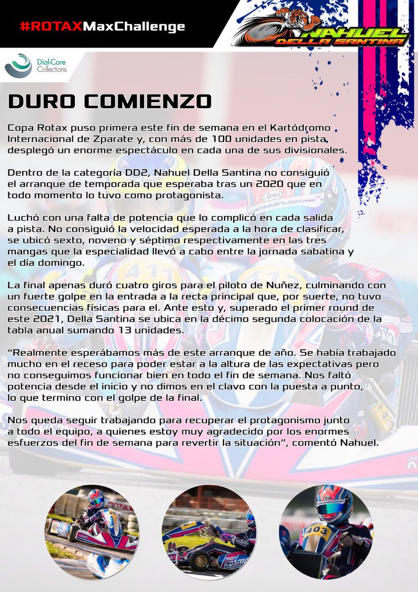nahueldella's tweet photo. @CopaRotaxbue | ¡Arrancó el año deportivo para nosotros!

👉 Si bien no conseguimos los objetivos propuestos, ya estamos trabajando para recuperar el protagonismo de manera inmediata!

#RCKKosmic #AGMotores #PHGDelgado https://t.co/WkTnCizeUX