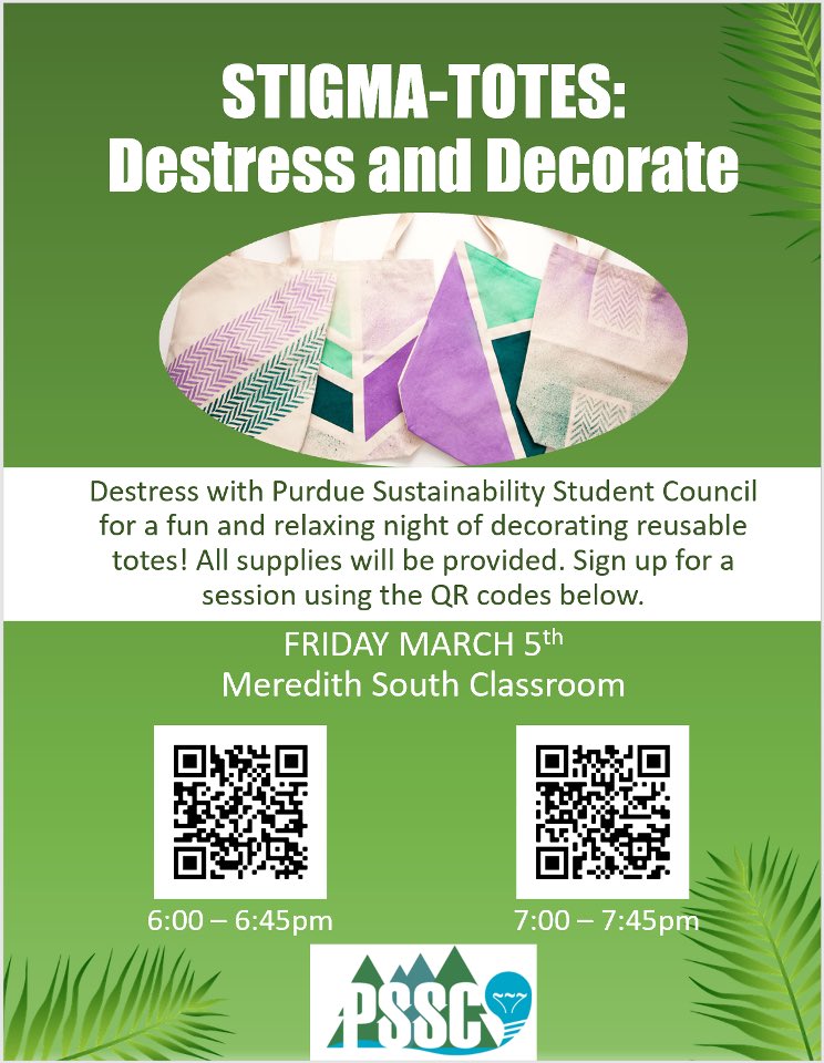 PSSCouncil's tweet photo. Make plans with us this Friday to decorate reusable totes! We promise it’ll be a fun and relaxing time so scan our QR code or message us for the link 😚 https://t.co/dIxcS7PLkI