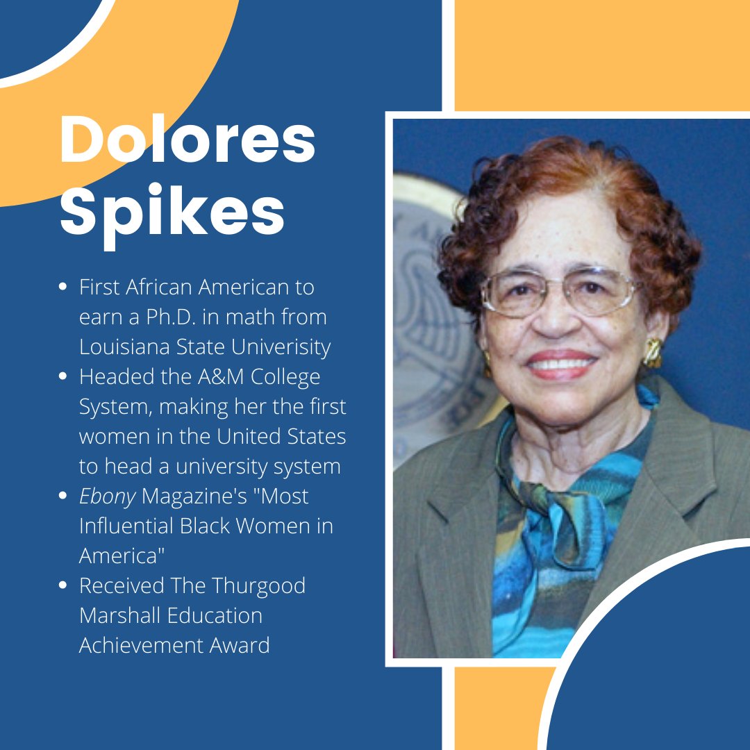 blairmathrocks's tweet photo. Born in 1936, Dr. Dolores Margaret Richard Spikes was a mathematician, teacher, and university administrator. She made history multiple times as an African American woman and received numerous awards and honors. https://t.co/FDYdBqgylj