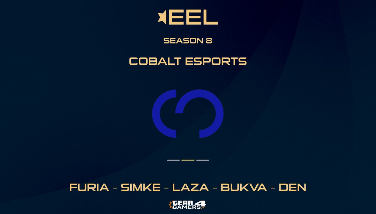 EELeague's tweet photo. [#EEL]

Welcome @EsportsCobalt to European Esports League Season 8 GL HF!

- @uria_f
- @simkeCSGO
- @Lazacsgo
- #bukva
- @denzeraaa

Sign up: https://t.co/CiUPniBsUe

#EEL #esports #CSGO https://t.co/egFQCNPb99