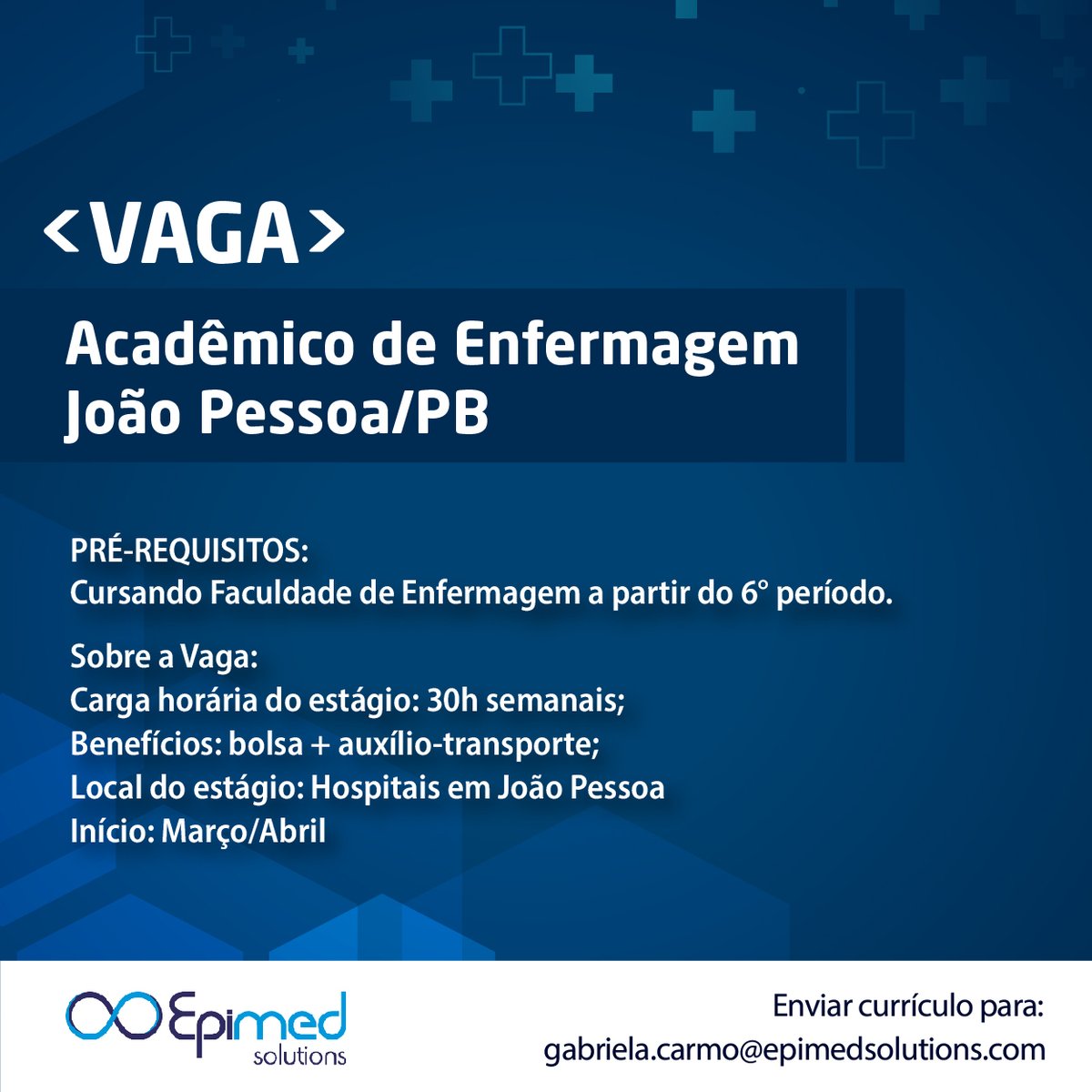 Venha estagiar conosco!
#TemosVagas #Estagio #Enfermagem