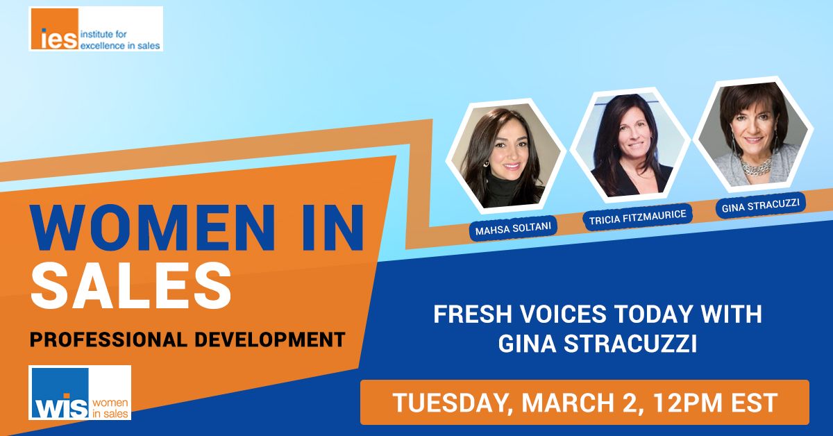 ExcellenceinSales (@iesbd) on Twitter photo On the first Tuesday of each month <a href="/gstracuzzi/">Gina Stracuzzi</a> brings some of the highest-performing #sales professionals in the IES #WomenInSales to delve deep into the critical topics facing sales professionals. Join us tomorrow: buff.ly/2ZWagP7 On the first Tuesday of each month <a href="/gstracuzzi/">Gina Stracuzzi</a> brings some of the highest-performing #sales professionals in the IES #WomenInSales to delve deep into the critical topics facing sales professionals. Join us tomorrow: buff.ly/2ZWagP7