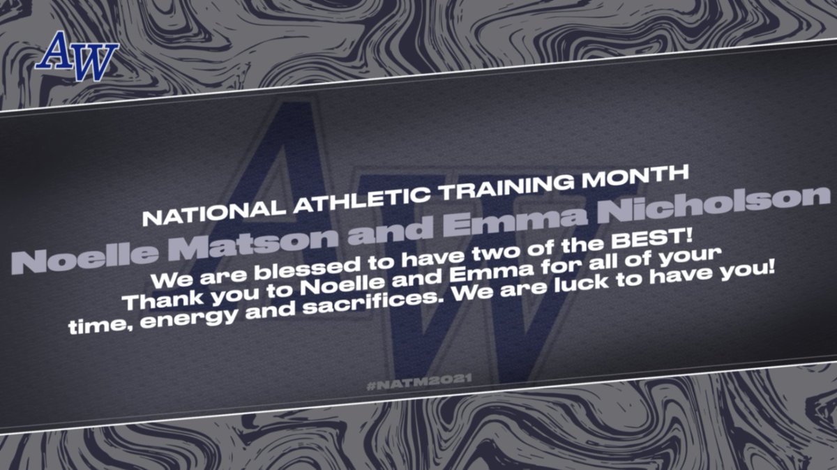 We could not be luckier to have our AT staff! Thank you both so much for what you do for our athletes each and every day!
