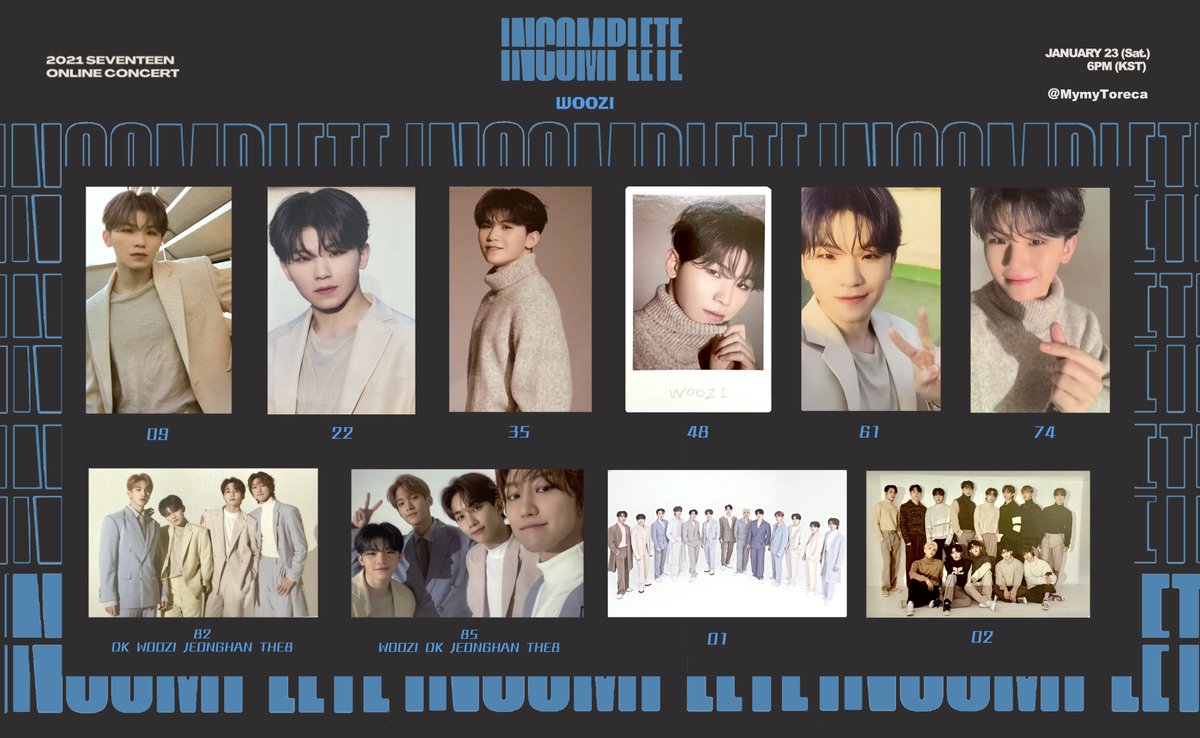 ウジ　コンサートトレカ等　まとめ seventeen 2021 online concert incomplete WOOZI PhotoCard list ウジ