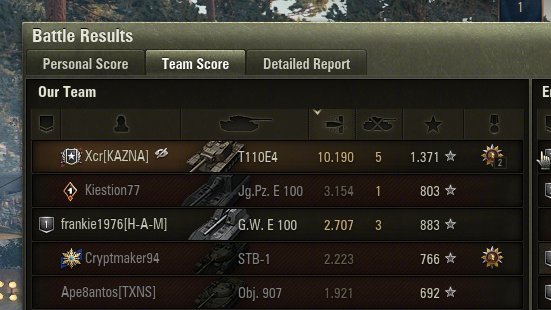 XcrGamesWorld's tweet photo. Un par de partidas buenas con el T110E4

La primera vez que paso de 10k de daño en el juego!

Y por supuesto un tanque con chuck no puede no tener 3 marcas... https://t.co/KCyhpIN7ME