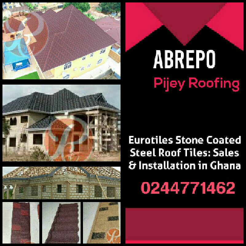eLawrenceGh's tweet photo. Roofing In Abrepo Ashanti With Stone Coated Roofing Sheet

#building a house in #Abrepo? We have top quality Eurotiles Stone Coated Steel Roof Tiles to affordably make your new house one of the palatial homes in #Ghana. *No rusting, *No fading, *Classy!
0244771462; 0207484595. https://t.co/hl19it0utK