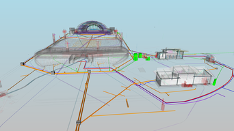 BIMCubedInc's tweet photo. Take a look at this Outdoor Arts &amp; Performance Center where we modeled over 11,000 LF of storm, sanitary, domestic water, fire water and gas! 

#bim #bimcoordination #revit #navisworks #bimspecialist #bimcoordinator #construction #civilengineeringdesign #architecture #technology https://t.co/cWyGQHX7kL