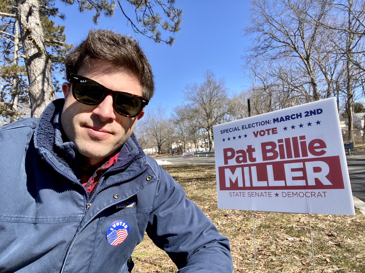 Matt_Blumenthal's tweet photo. I just voted! Special election today in the 27th district. Vote for @PBMillerCT to be our next state senator for Stamford and Darien. https://t.co/8EdRcsRM4f