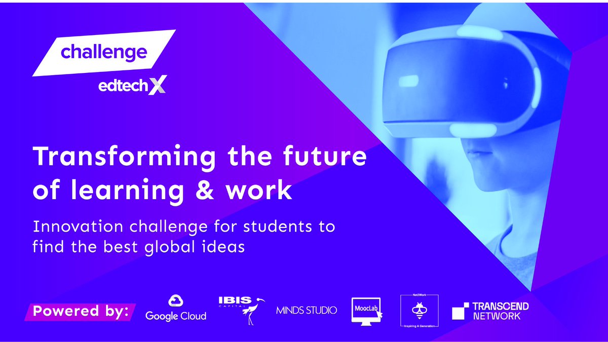 EdTechX (@edtecheurope) on Twitter photo 📣 Calling all #students! Join our #EdTech innovation challenge for a chance to win a $25k+ prize package powered by <a href="/googlecloud/">Google Cloud</a>, <a href="/MoocLabForum/">MoocLab</a>, <a href="/ibiscap/">Ibis Capital Ltd</a>, <a href="/mindsstudio/">mindsstudio</a>, <a href="/transcendnet/">Transcend Network</a>. More info: ecosystem.edtechxeurope.com/edtechx-challe… 📣 Calling all #students! Join our #EdTech innovation challenge for a chance to win a $25k+ prize package powered by <a href="/googlecloud/">Google Cloud</a>, <a href="/MoocLabForum/">MoocLab</a>, <a href="/ibiscap/">Ibis Capital Ltd</a>, <a href="/mindsstudio/">mindsstudio</a>, <a href="/transcendnet/">Transcend Network</a>. More info: ecosystem.edtechxeurope.com/edtechx-challe…