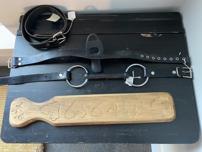 Look what I found at an antique store! Can you read what the paddle says? https://t.co/7y071iSnIB