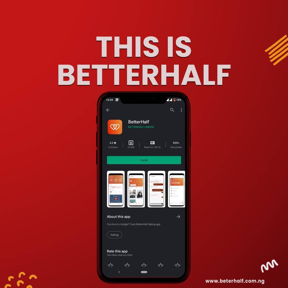 Keefayahq's tweet photo. Please beware of Fake Better Half Application
The BetterHalf App doesn’t have another name 
It is simply “BetterHalf”

And this is the direct download link https://t.co/se2FYVPkql

#DownloadBetterHalf https://t.co/pbZB5kqV25