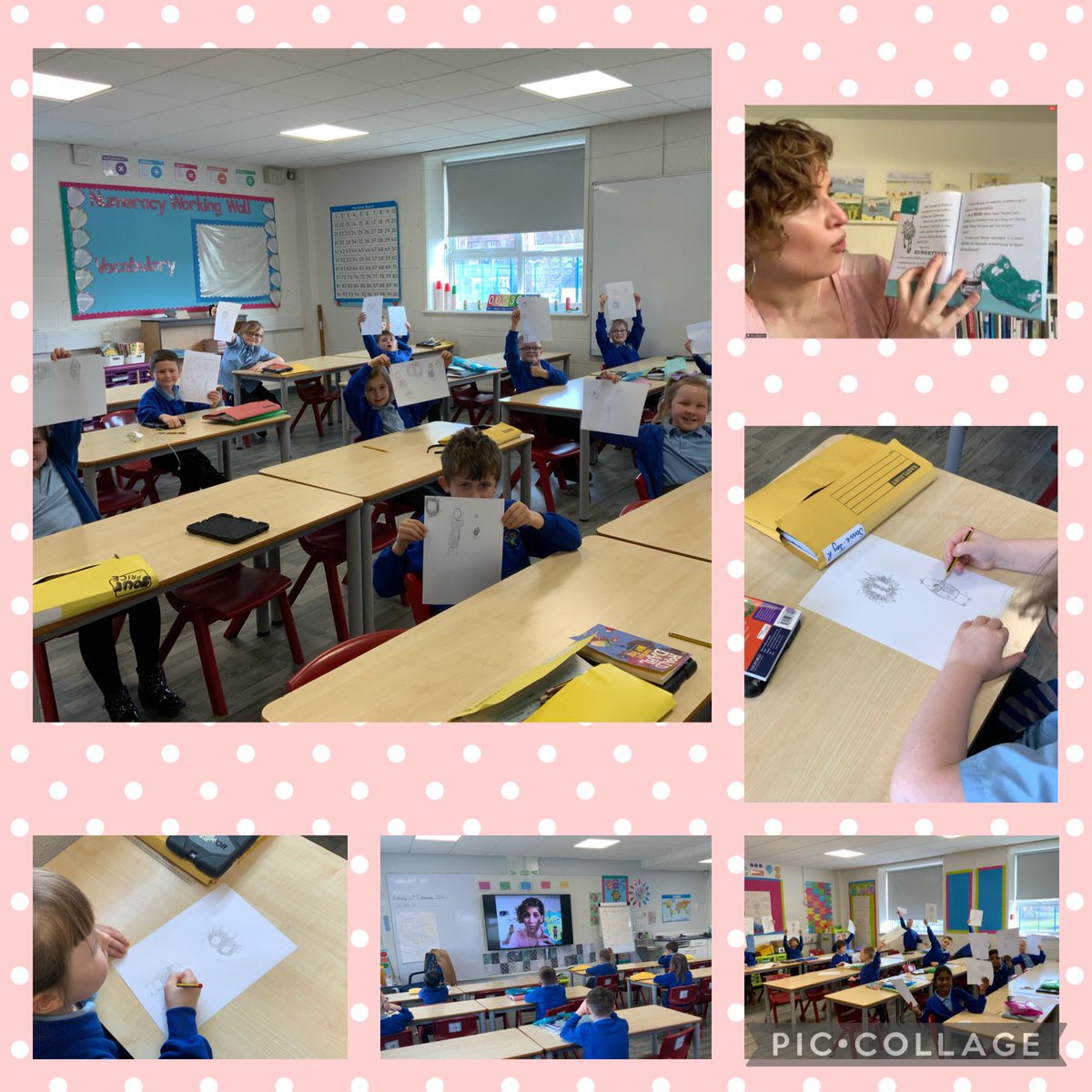 miss_bennett20's tweet photo. Year 3 have had a great time on today’s zoom where they got to hear all about @JionSheibani’s book ‘The Worries.’ They particularly enjoyed becoming illustrators and drawing some of the characters from the book 😊📚@PuffinBooks @Year3_Layton20 #WorldBookDay #readingforpleasure https://t.co/KvQVCeK8D0