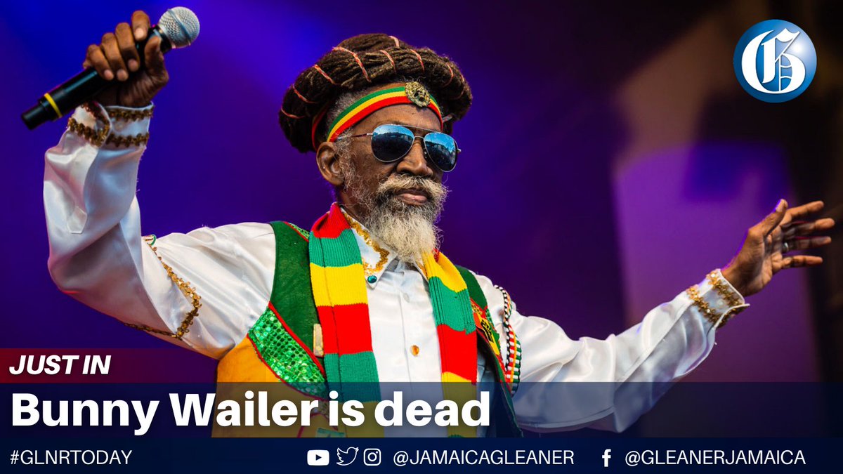 JamaicaGleaner's tweet photo. JUST IN: Reggae legend Bunny Wailer has died. Bunny was the last living member of the reggae group, The Wailers, which comprised Bob Marley and Peter Tosh. He was 73. 

More details soon. https://t.co/JjG8dNahRi