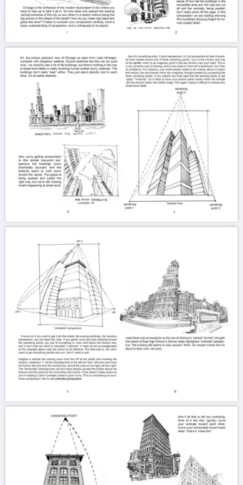 Also, I have made two of my workshop PDFs available for free right here, on drawing tall buildings and on my "Umbrella Perspective" technique: https://t.co/asoxAG7jgo 