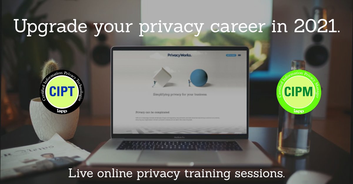 privacyworksinc's tweet photo. Early-bird discounts are on for only another couple weeks for our CIPT and CIPM training sessions. Register today to save $250 on each course and secure your spot!

https://t.co/3SwrCKYMoR

#privacy #careerskills #newcareers #privacymatters #training

@PrivacyPros https://t.co/re0uHRMbIe