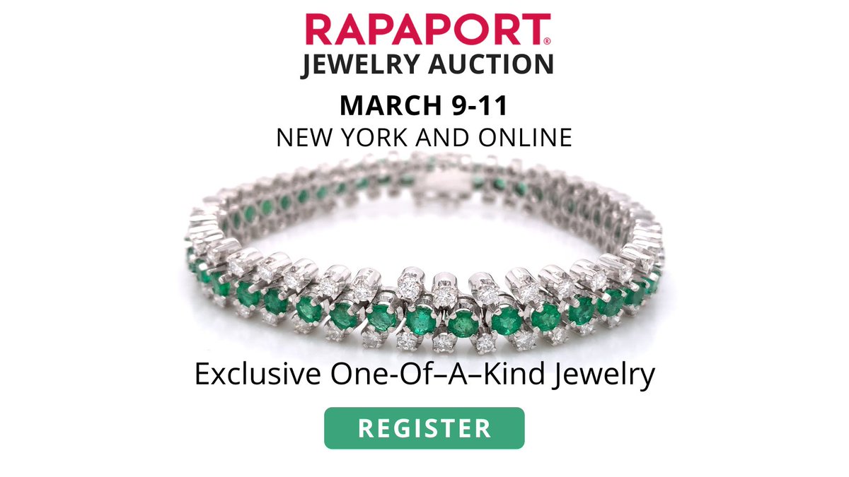 Rapaport's tweet photo. Don't Miss Out! 
Register Today for the Rapaport Jewelry Auction 
https://t.co/KJIbyGj5XI https://t.co/bBEFtiJ4qh