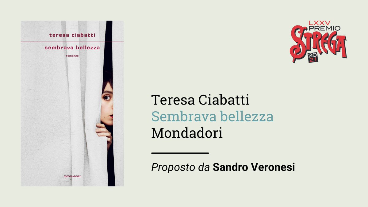 «Sembrava bellezza» di Teresa Ciabatti (@Librimondadori) è stato proposto da Sandro Veronesi #PremioStrega2021

Per leggere la motivazione ➡️premiostrega.it/sembrava-belle…