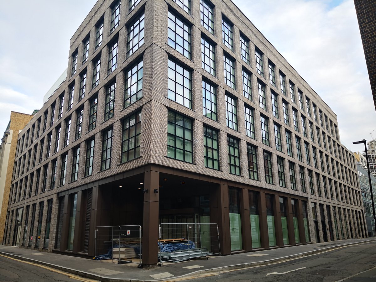 MontwayL's tweet photo. This week sees the completion of our Tabernacle Street project. 70,000 sqft of new office space near Old Street station. Petersen brick precast facade with crittall style windows fitted off site completed the external facade.  High quality exposed concrete finishes internally. https://t.co/2UGlp8LHph