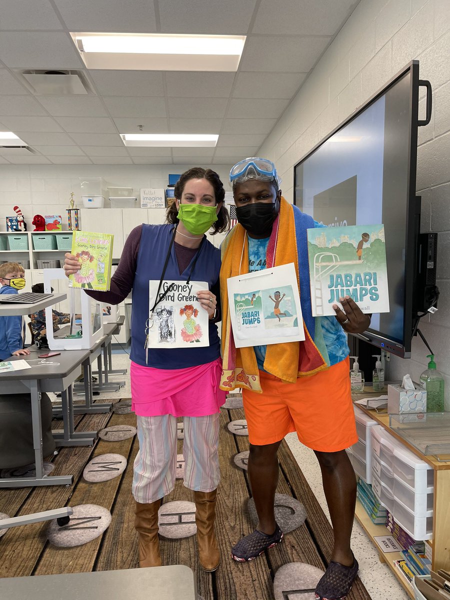 Mr_JohnsonPES's tweet photo. #Spotted Gooney Bird Greene 🐦,  Llama Llama 🦙, and Goldilocks 👧, and Jabari in the building today! @CFK_CFKN #ReadAcrossAmerica @RichlandTwo @jagee4211 @jlhteachsc @SpotsofLiteracy @TracyFootman https://t.co/GxJCiuYdGV