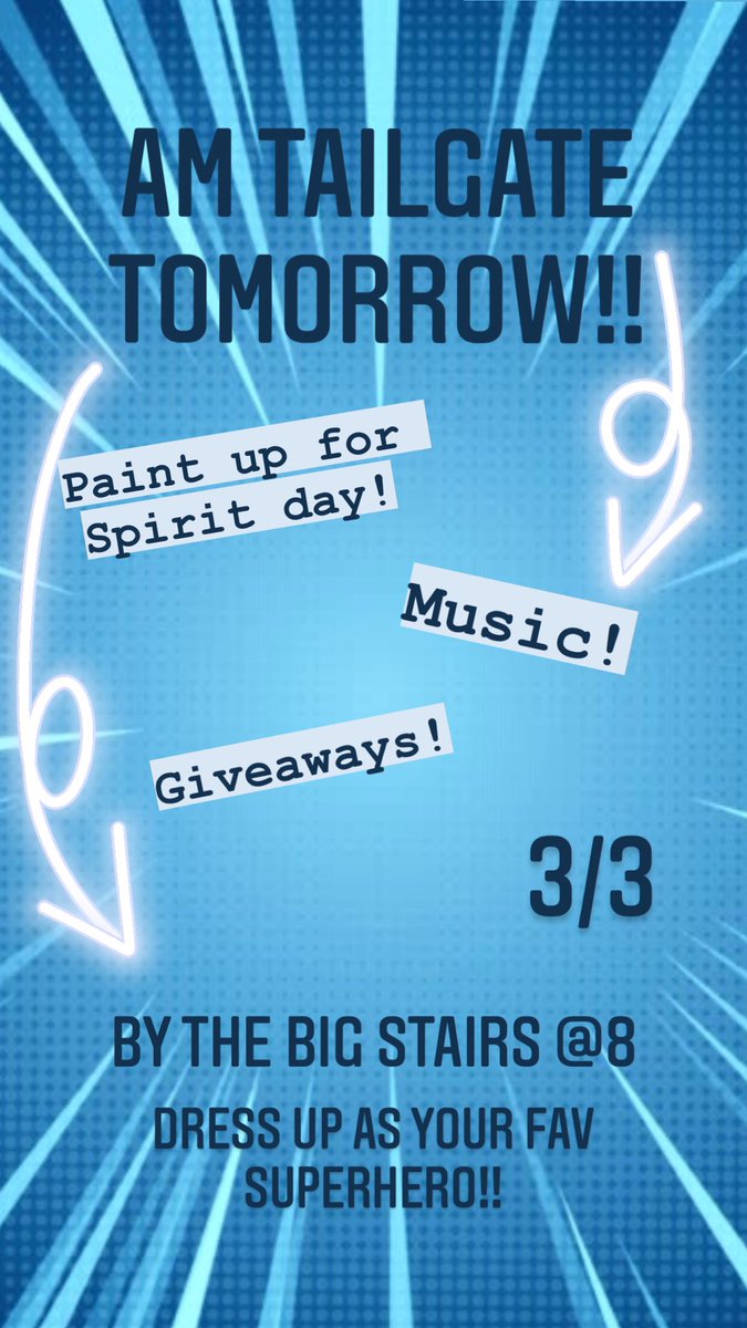 Dress up as your favorite superhero tomorrow for Say Something Week!! (Graphic Tee, Capes, etc.) And don’t miss our morning tailgate @ 8 by the big stairs!! #wearewharton