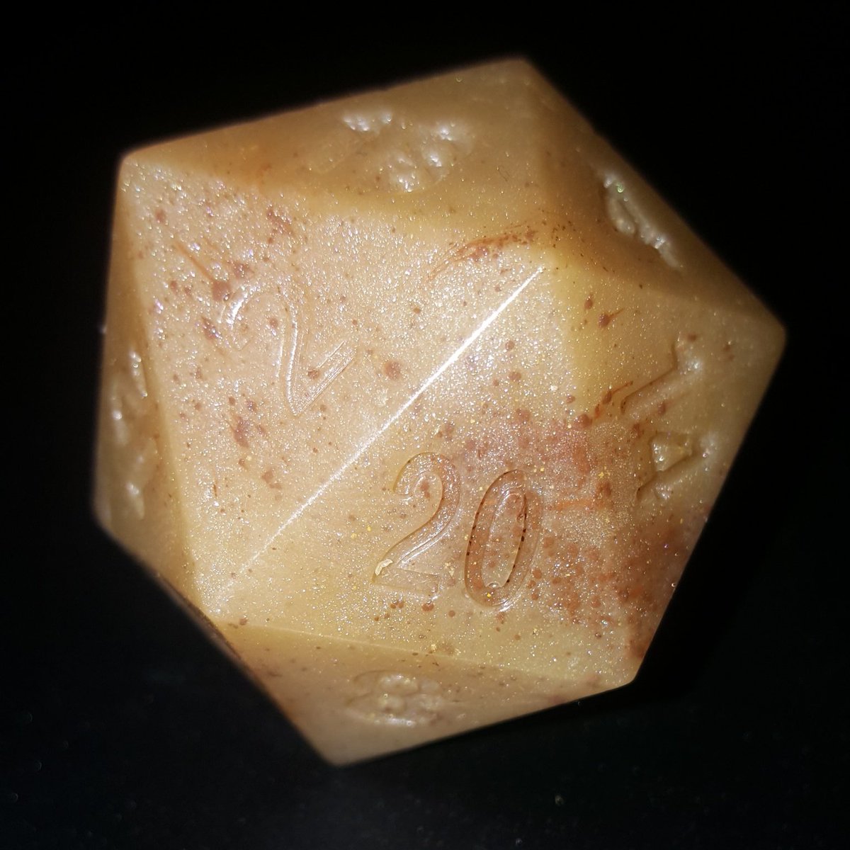 savingthrowsuds's tweet photo. Attempt #2 I am happier with. The edges look more clean and while the 1 face has its issues I'm more pleased. Time to proceed to "inking"!

Survey: how much would you pay for a d20 made of soap? https://t.co/o6iRnp6G72