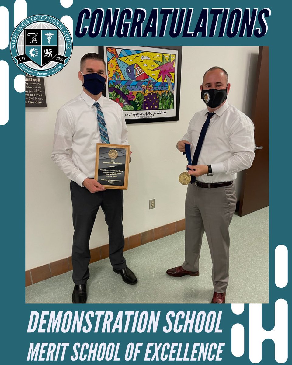 Mr. Fernández &amp; Mr. Windisch are standing proud after receiving outstanding news from <a href="/MagnetSchlsMSA/">Magnet Schools of America</a>. MLEC is overjoyed to announce yet another #jagbest achievement. Our Jaguars rank among the #nationsbest as a Merit School of Excellence and Certified Demonstration School.